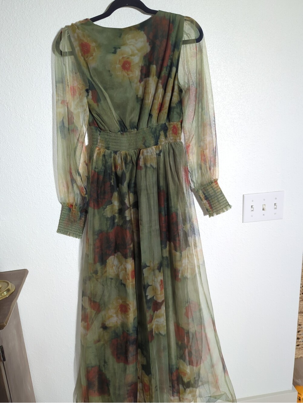 NWT Baltic Born Rustic Green Floral Layla Tulle Maxi Dress M Wedding Bridesmaid - Picture 9 of 11